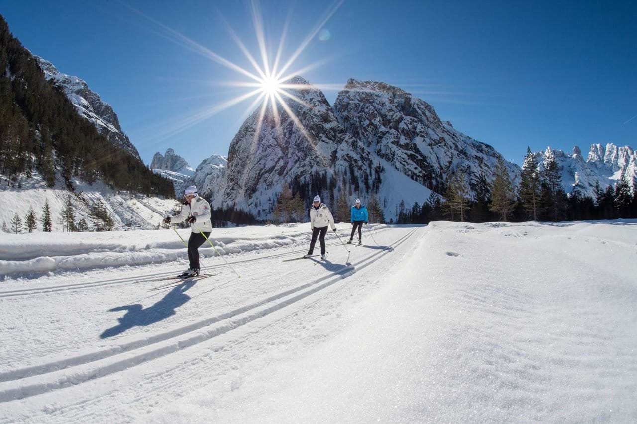 Cross country skiing Park Hotel Bellevue at Toblach/Dobbiaco in the